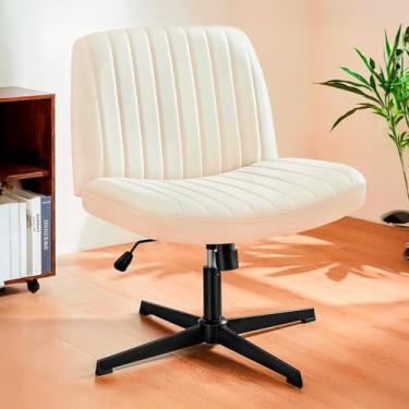 Imagem de Cadeira Escritório DT3 Dolly, Criss Cross Cosy Chair, Original, Assento Extra Grande e Largo, Leisure, Penteadeira, Escrivaninha. (PU, Cream)