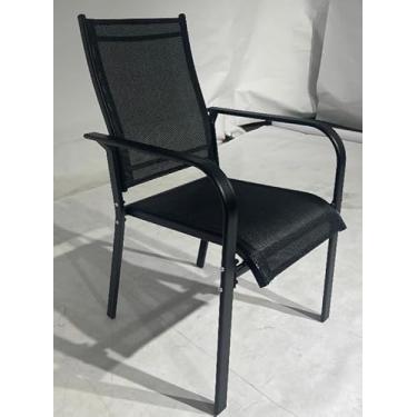 Imagem de WENTUM Conjunto de 2 cadeiras de balanço giratórias ao ar livre, cadeiras de jantar de pátio com encosto alto, espreguiçadeiras giratórias para todos os climas para jardim, deck, varanda ou quintal