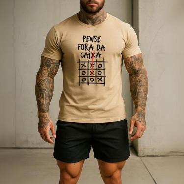 Imagem de Camiseta Masculina Ref 245 Pense Fora Da Caixa Jogo Velha Camisa Algod