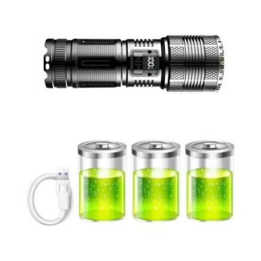 Imagem de Lanterna Tática LED Recarregável De Alta Potência 80W 7800mAh Para Eme