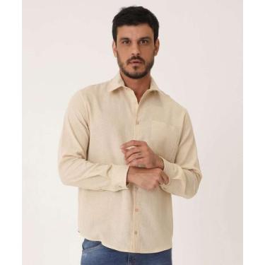 Imagem de Camisa Masculina Bolso Manga Longa MR-09020, Bege, P