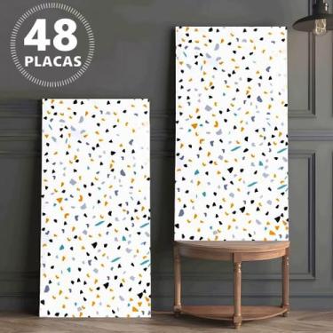 Imagem de Kit 48 Placas Adesiva 3D Mármore Vinílico 30x60cm À Prova d'água e À p