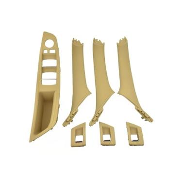 Imagem de Maçaneta da porta interna do carro, tampa decorativa do painel do apoio de braço, compatível com BMW Série 5 F10 F18 520i 525i 528i 2010 2011 2012 2013-2016 Direção esquerda LHD(Beige)