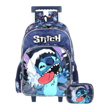 Imagem de Kit Lilo Stitch Mochila Rodas + Estojo Box Menino Original - Luxcel, a
