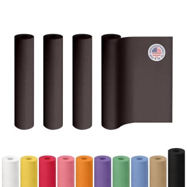 Imagem de Rolo de papel kraft preto de 45,7 cm x 3048 cm, pacote com 4 – Papel artesanal de qualidade feito nos EUA para embrulho de presente, artes e artesanato infantil, projetos escolares - 100% reciclado
