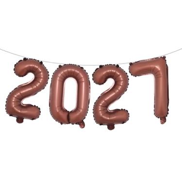 Imagem de Balões de alumínio de 40,6 cm 2027 número 2027 para festa de ano novo, decorações de formatura, decoração de escritório em casa (chocolate 2027)