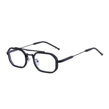 Imagem de HCPIHF Óculos de sol steampunk masculinos de armação pequena, luxuosos, vintage, de metal, com haste dupla (C7)