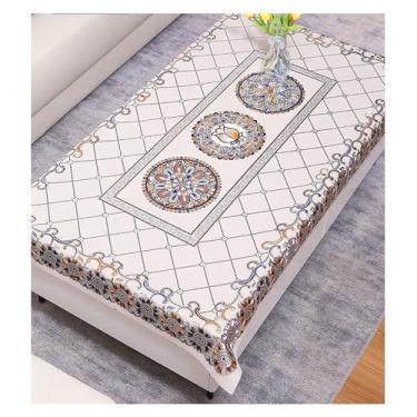 Imagem de Toalha de mesa de PVC à prova de óleo, à prova d'água, antiqueimaduras, não lavada, para sala de estar, mesa de café, toalha de mesa com padrão de planta dourada quente (2)