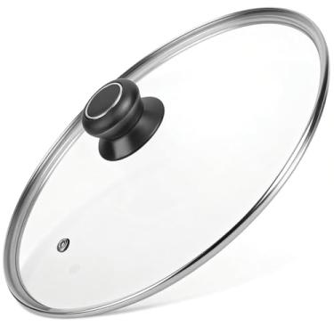 Imagem de Tampa de vidro temperado de 30,5 cm para frigideiras de ferro fundido de 30,5 cm e fornos holandeses de 6 litros - Capa universal para frigideiras, frigideiras, panelas e fornos holandeses