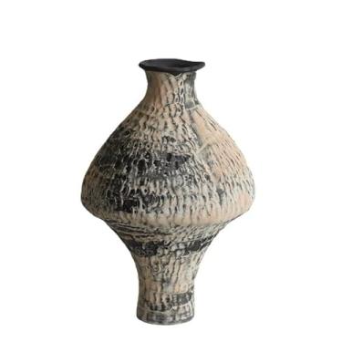 Imagem de Vaso de cerâmica Medieval Hotel Homestay Arranjo de flores Zen ornamentos de cerâmica grossa vasos de flores
