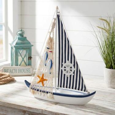 Imagem de Barco Navio Caravela Decoração Náutico Marítimo Oceano 40cm - Genérico