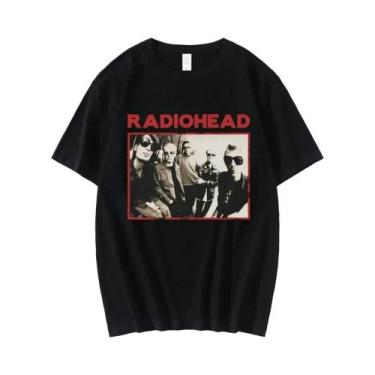 Imagem de Camiseta Vintage Oversize De Rock Band Radiohead Para Homens, 100% Alg