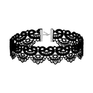 Imagem de Colar Choker Vintage De Veludo Rosa Com Franjas, Acessório De Moda Gót