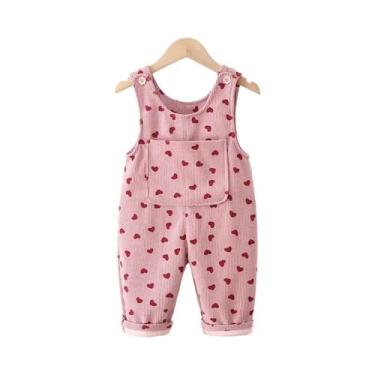 Imagem de Macacão De Corduroy Para Bebês Meninos E Meninas Com Padrão De Coração