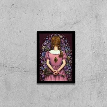 Imagem de Quadro Surrealista Menina Com Chave 24X18Cm