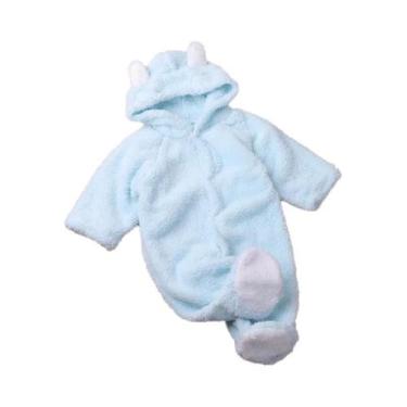 Imagem de Macacão De Manga Longa Com Estampa De Urso Para Bebês Meninos E Menina