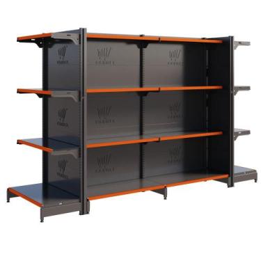 Imagem de Prateleira Mercado Loja Gôndola Fit Centro 2 Pontas 1 Inicial E 1 Cont