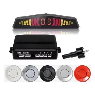 Imagem de Sensor Estacionamento Ré 4 Pontos Univ - Preto Brilho 18,5Mm