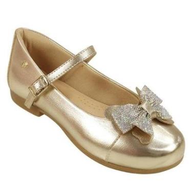 Imagem de SAPATILHA INFANTIL PAMPILI ANGEL FIVELA COM STRASS DOURADO-Feminino