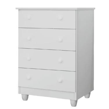 Imagem de Cômoda Infantil Para Quarto Bebê 4 Gavetas Lara Branco J&A