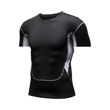 Imagem de Camiseta De Compressão Masculina MMA Rashguard De Manga Curta Para Tre