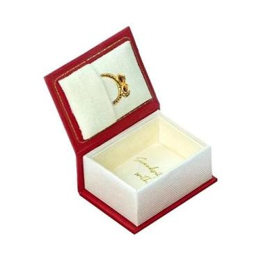 Imagem de Caixa De Joias Em Formato De Livro Com Tampa Articulada Para Anel, Pin