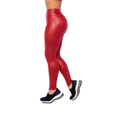 Imagem de Calça Legging Basica Em Cirre Cintura Alta Cos Alto - Wolfox, Vermelho