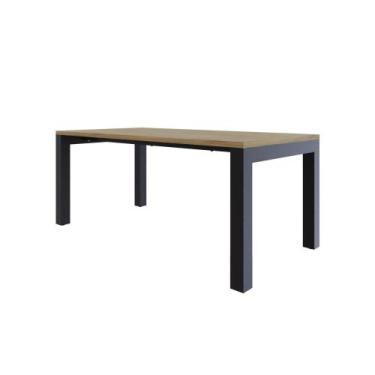 Imagem de Mesa de Jantar Bronx U 180x90x77cm - Compace, Vermont OAK/Est.Preta