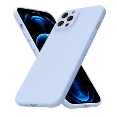 Imagem de uvcoat Capa de silicone para iPhone 12 Pro Max, capa fina de gel de borracha macia para mulheres e meninas, linda capa de telefone de TPU fosco com proteção total da câmera, design simples minimalista