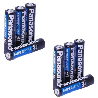 Imagem de 8, 12, ou 20 Pilhas AA ou AAA Comum ou Palito Panasonic Packs com 4 Un