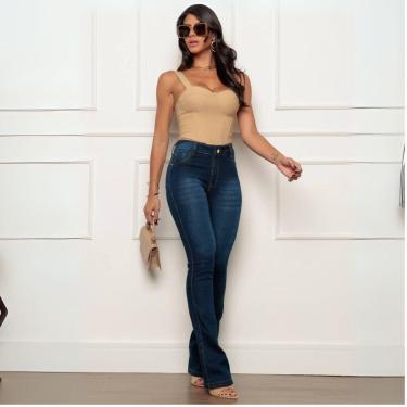Imagem de Calça Flare Jeans Acetinada - Conforto e Elegância no Seu Look-Feminino