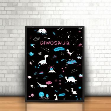 Imagem de Quadro Moldura  Dinossauros Estrelas Dinosaur Jacaré Vulcão