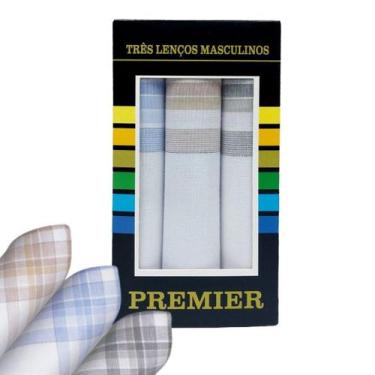 Imagem de Caixa c/ 3 Lenço de Bolso Masculino Blanc 39cm Premier - Premier By Pr