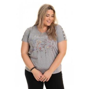 Imagem de Blusa Feminina Plus Size Malha Viscose Estampa Flores - Serena-Feminino