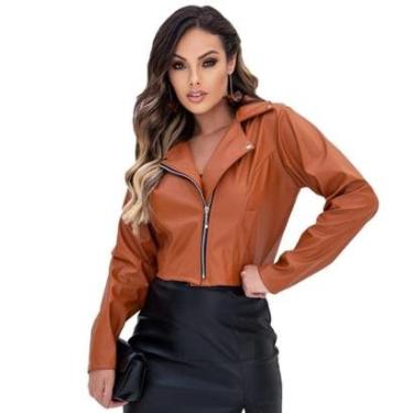Imagem de Jaqueta Couro-Ecológico Feminina Blusa de Frio Estilosa Donna Martins-Feminino