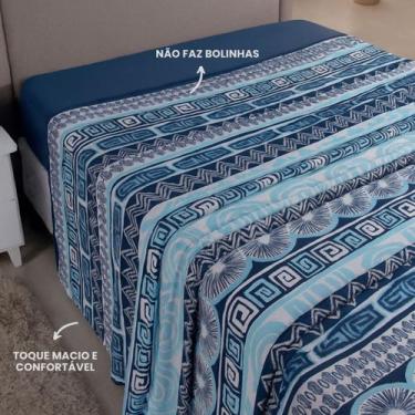 Imagem de Lençol de Cima Queen Malha 100% Algodão Estampado Avulso sem Elástico 