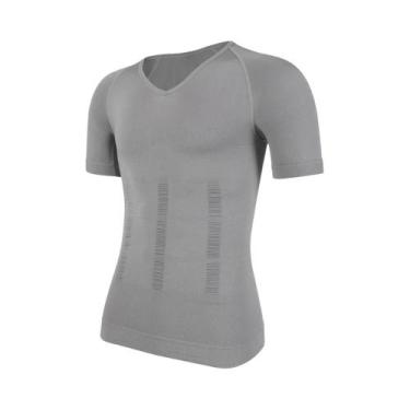 Imagem de Camiseta Modeladora Masculina De Compressão Com Decote Em V Para Trein