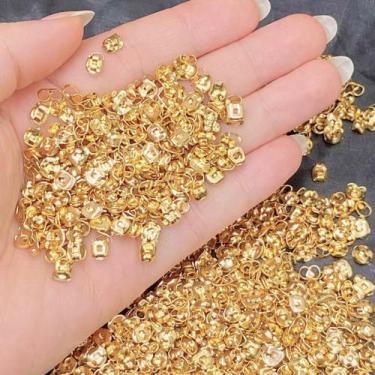 Imagem de Kit 6 pares Tarraxa Brincos Banhada a Ouro 18K Antialérgico - Morganit