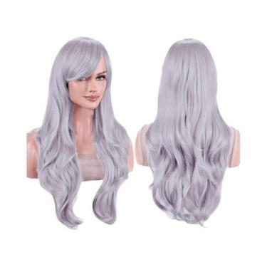 Imagem de Peruca Sintética Colorida De 70cm Com Ondas E Franja Para Mulheres, Fa