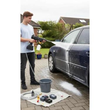 Imagem de 2x Lavadora Portátil Alta Pressão c/ 2 Baterias Preto - Congratulation