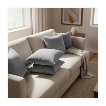 Imagem de Kit 04 Capas Almofada Suede Sortido Promoção Veludo Sala - kaled, Cinz