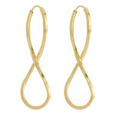 Imagem de Brinco Infinito 24 Mm Em Ouro 18k 750 Dourado - Jetta