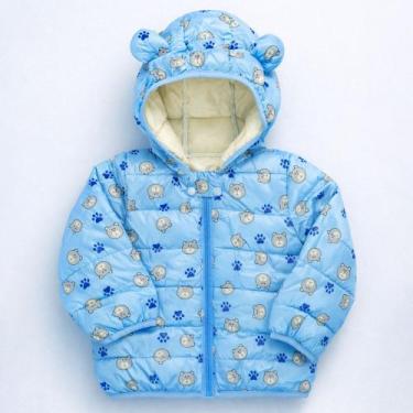Imagem de Jaqueta Puffer Quentinha para Inverno Veste Bebês Até 3 anos Cor:urso-
