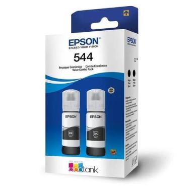 Imagem de Kit 2 Refil Tinta Para Impressora Epson 544 T544120 Garrafas Preto