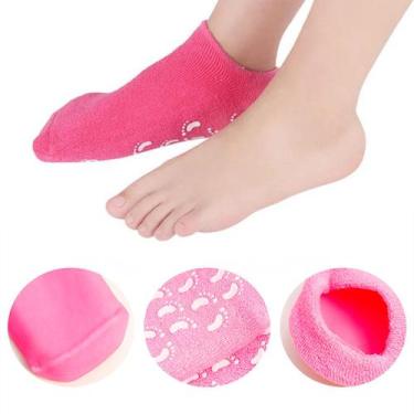 Imagem de Par Meias Hidratante Gel Silicone Tratamento Suave Cor:Cinza - GXM