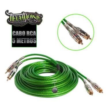 Imagem de Cabo Rca Technoise Series 400p Verde 5 Metros Blindagem Eficiente E Co