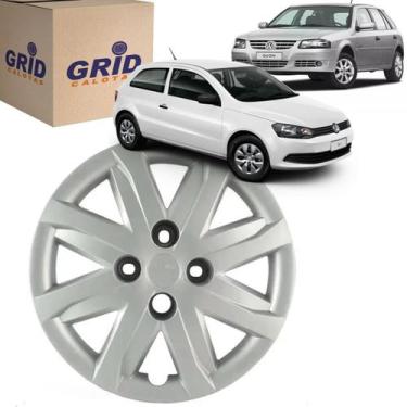Imagem de 1 Calota Gol 2000 ate 2014 Aro 13 Polegadas Parafuso Cubo Alto Grid