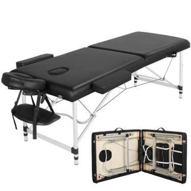 Imagem de Mesa de massagem Yaheetech portátil de alumínio ajustável em altura