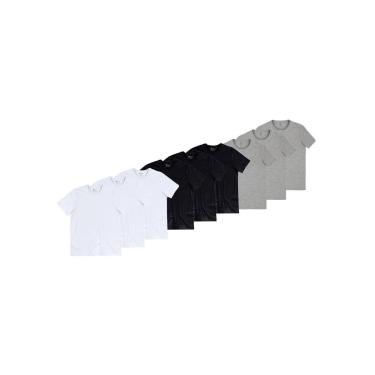 Imagem de Kit com 9 Camisetas Masculina Hering 4fv2 Branco-Masculino