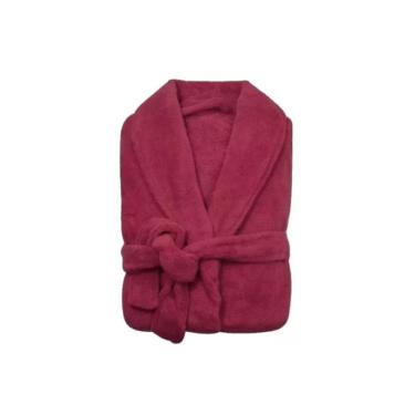 Imagem de Roupão Plush Adulto Extra Macio Microfibra de Poliéster Tamanho Único Rosa Unissex OEM